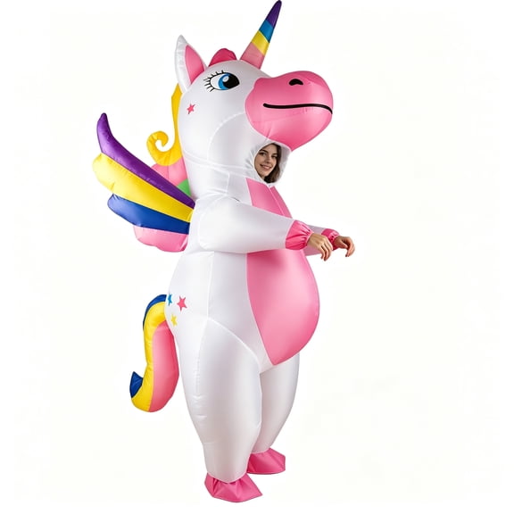 Magotan Unicorn Unisex Halloween Inflatable Costume with Full Body for Adult, One Size