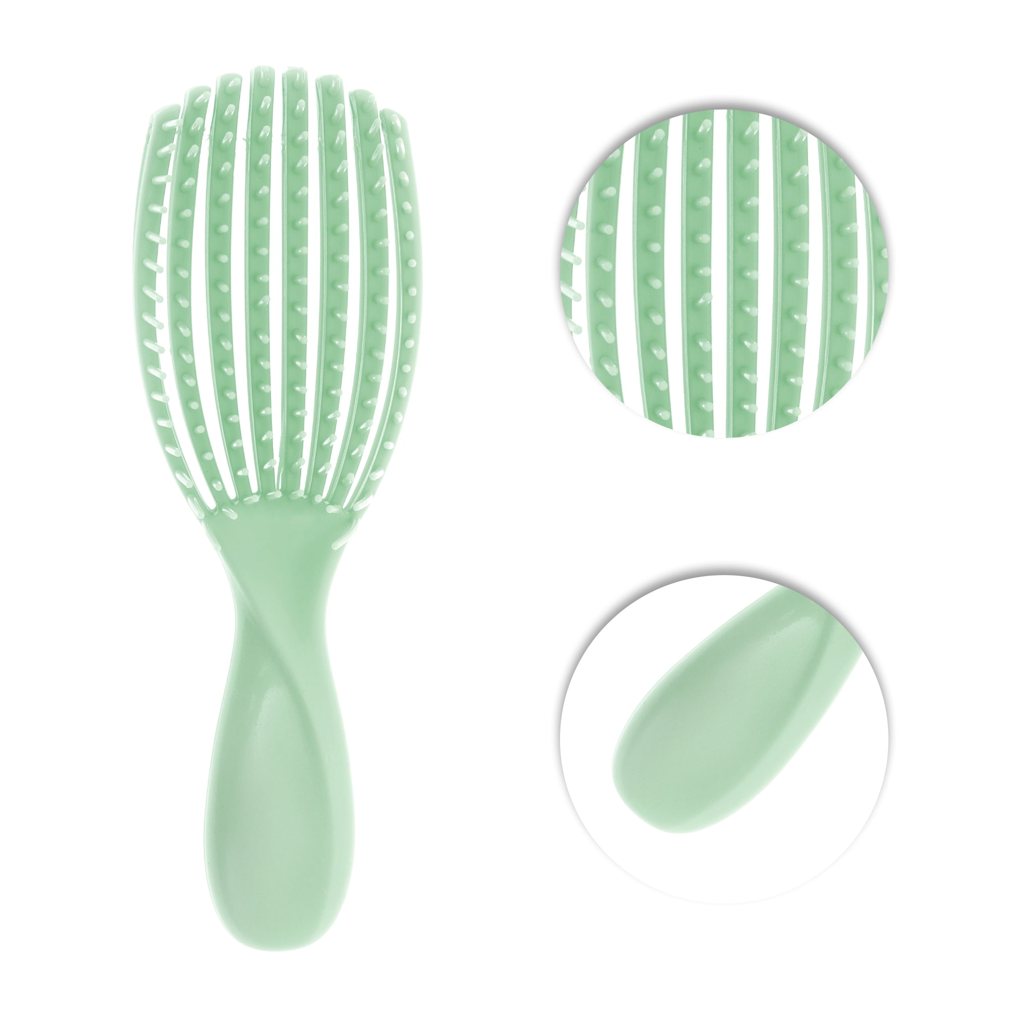Unique Bargains 1 Pc Comfortable Hollow Hair Brush for All Hair Types Green
