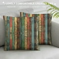 thumbnail image 3 of JEUXUS Wood Throw Pillow Cover Vintage Colorful Wooden Plank Texture Decorative Rectangular Pillowcase for Sofa and Bed Couch, 3 of 5
