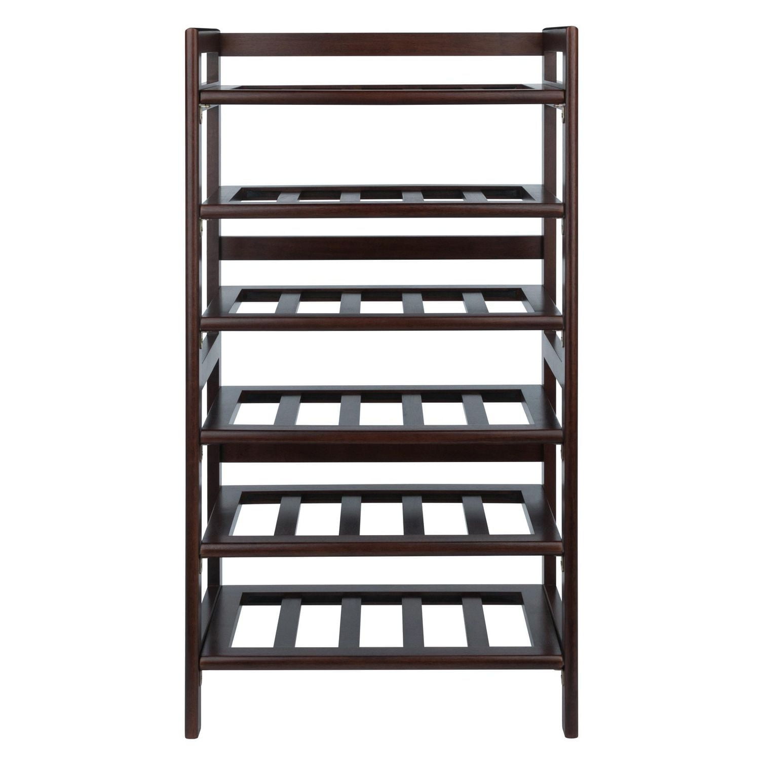 Winsome Silvi Wine Rack, 30-Bottle, - 6-Tier Walnut finish