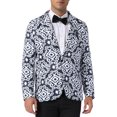 thumbnail image 1 of Blazer Floral INSPIRE CHIC para Hombre con Solapa Notch Formal de Un Botón Retro de Flores Talla XL Negro, 1 of 6