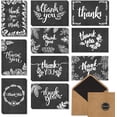 thumbnail image 1 of 120 Elegant Black and White Chalkboard Kraft Thank You Cards with Kraft Envelopes and Stickers - 6 Designs Bulk Notes with White Letters for Weddings, Business, Formal and All Occasions 4x6 Inch, 1 of 6