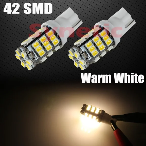 2X T10/168/192 Rv Camper Trailer 12V Led Interior Light Bulbs 42-Smd Warm White