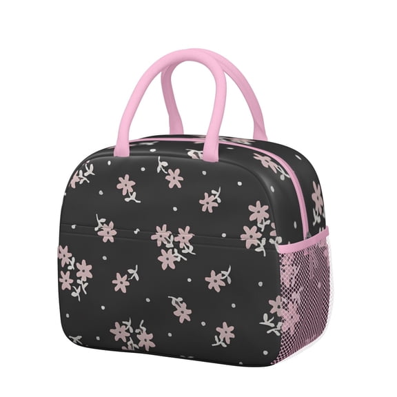 Womens Pioneer Flower Floral Print Pattern Lunch Box for Work,Insulated Lunch Bag for Women,Loncheras Para Mujer,Leakproof Adult Lunch Bag for Work,Beach,Travel,Picnic,Camping