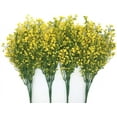 thumbnail image 3 of Plantas artificiales Arbustos Arbustos, Flores falsas de plástico Boda Interior Exterior Hogar Jardín Terraza Cocina Oficina Mesa Centros de mesa Arreglos Decoración navideña - Amarillo 4 piezas Sailing  Electrónica, 3 of 3