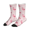 thumbnail image 4 of Crew Socks for Women Men Athletic - Cute Flamingo with Heart Soft Comfort Breathable Mid-Calf Sole Running Socks Womens Men, 4 of 7