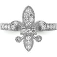 thumbnail image 5 of Sterling Silver Cz Fleur-De-Lis Ring (Size 8) Made In China qr2095-8, 5 of 5