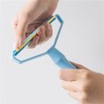 thumbnail image 4 of Remover Portable Dual Sides Anti-rust Hand Type with 2 Clothes Blanket Sweater Fuzz Fabric Shaver Pet Hair Removing Tools Blue, 4 of 9