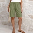 thumbnail image 2 of VBVC Women's Drawstring Wide Leg Shorts,Breathable Knee-Length Pants For Women,Ladies Work Beach Trousers with Pockets,Army Green,S-2XL, 2 of 7