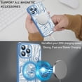 thumbnail image 2 of for iPhone 14 Pro Max Case, Compatible with Magsafe Magnetic Cases, Transparent Luxurly Plated Pattern Design for Men Women,Soft Shockproof Camera Lens Protective Back Cover, Light Blue, 2 of 11