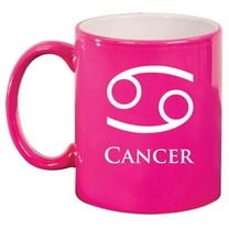 Cancer Zodiac Horoscope Ceramic Coffee Mug Tea Cup Gift (11oz Hot Pink)