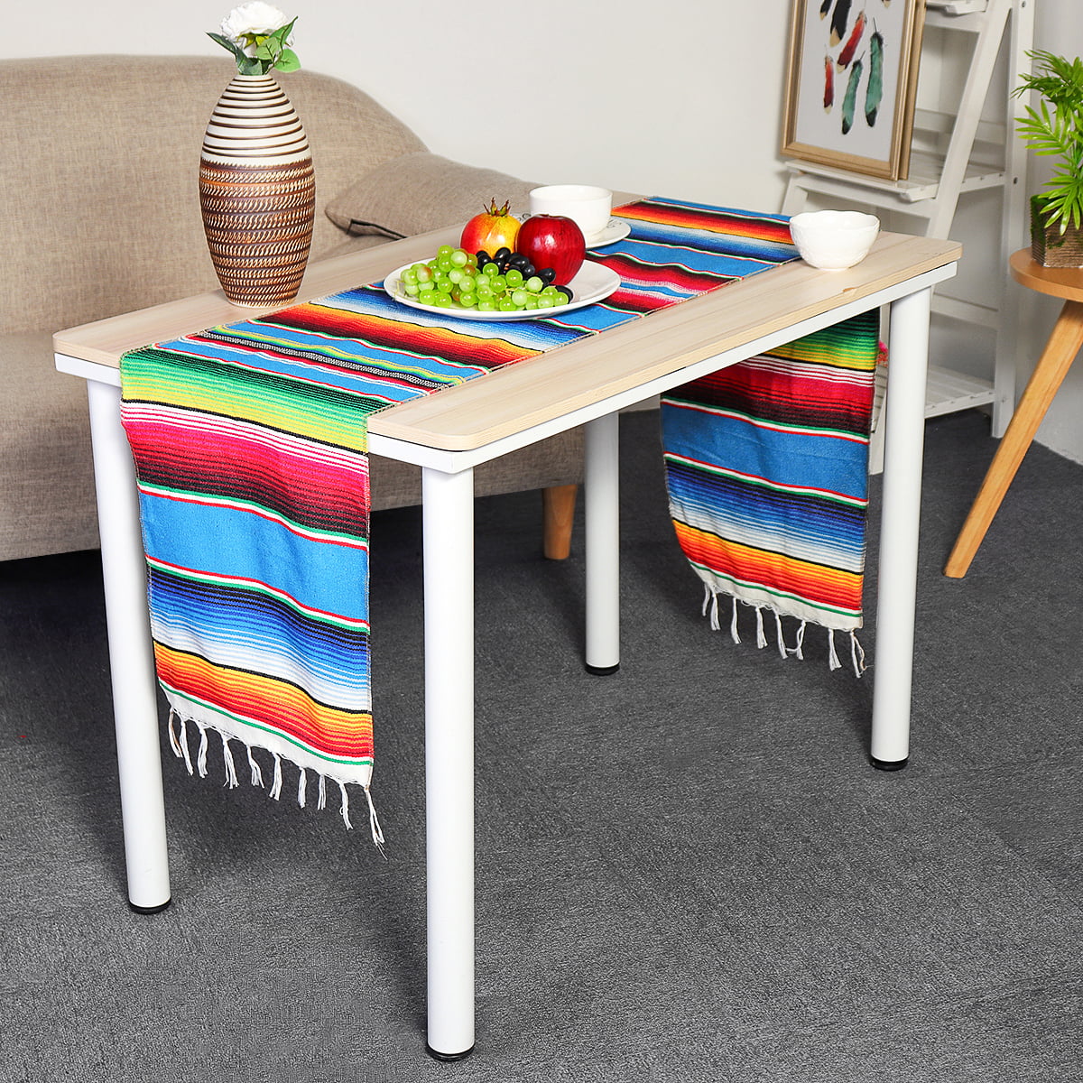 Cotton Weave Washable Dining Runners Home x KEREDA Mexican Style Table Runner
