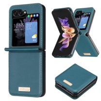 for Samsung Galaxy Z Flip 7 PU Leather Case, Elegant Shockproof Durable Ultra Slim Shock-resistance Protective Phone Case Cover for Men Women for Samsung Galaxy Z Flip 7, Green