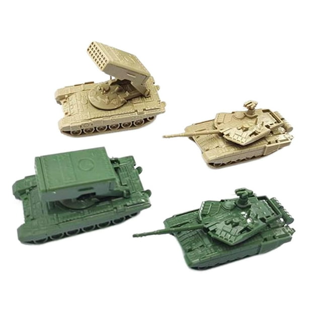 4x 1:144 Escala Tanque Múltiples Lanzadores de Cohetes Modelos Modelo de Tanque Ensamblado Decoración del Hogar Juguete Educativo Mini Vehículos Tanqu