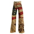thumbnail image 4 of QIJUNTUO Women's Independence Day Wide Leg Palazzo Pants With Elastic Waist & Patriotic Print Summer Casual Lounge Wear, 4 of 4