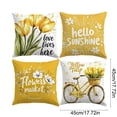 thumbnail image 4 of Spring Summer Pillow Covers 18x18 Set of 4, Outdoor Floral Daisy Decorative Yellow Throw Pillow Covers, You are My Sunshine Farmhouse Cushion Case for Couch Sofa Indoor Home Decor(No Insert), 4 of 6