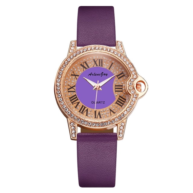 Reloj de cuarzo para mujer, relojes de moda para mujer, relojes de cuero, relojes casuales, relojes de pulsera con cristales, relojes de toalla de cocina.