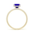 thumbnail image 2 of ANGARA Natural Thin Shank Cushion Cut 1.6 ct Tanzanite Ring with Diamonds in 14K Yellow Gold for Women (Size-8x6mm) | December Birthstone, Anniversary, Jewelry Gift for Women | Natural Tanzanite Ring, 2 of 9