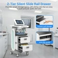 thumbnail image 3 of Mobile Ultrasound Cart with Wheels, Medical Car with 2 Drawers Ultrasound Imaging Scanner Vehicle Rolling Utility Cart for Hospital Office Bedroom Medical Clinic Beauty Salon, 3 of 8