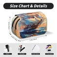 thumbnail image 5 of Goofa Sailing Ship Ocean Sunset Pattern Double Layer Pen Pencil Case, Protective Large Capacity Storage Organizer Pen Pouch, Office College Supplies for Teens Adults, 5 of 7