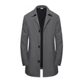 thumbnail image 4 of Gfyviroh Men's Mid-Length Trench Coat Lightweight Solid Button Front Casual Jacket Long Sleeve Lapel Business Office Coat, 4 of 7