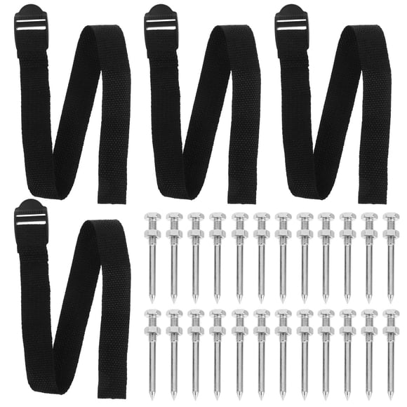 BRIGHTFUFU 1 Set Lawn Aeration Shoes Strap Metal Black for Homeowners Gardening