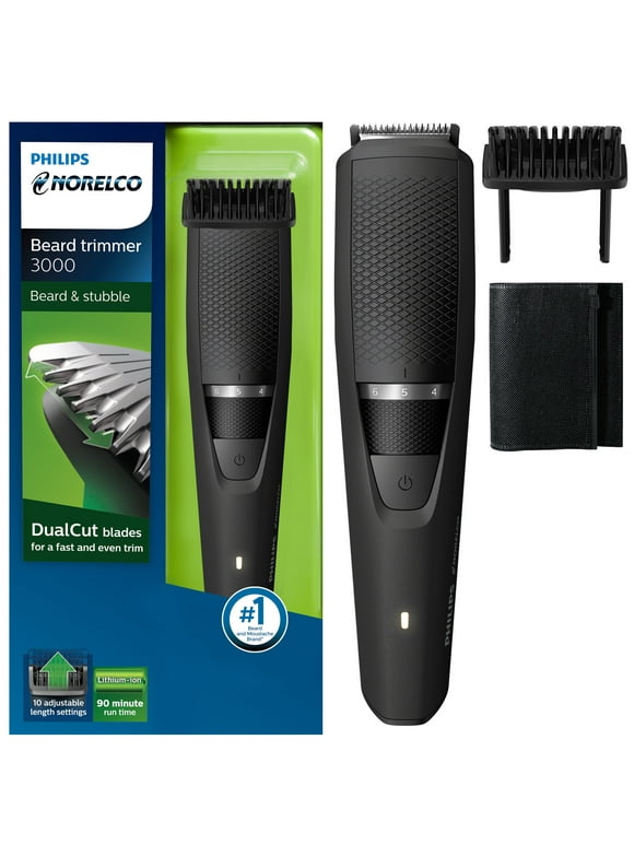 Philips Norelco Beard Trimmer and Hair Clipper - Cordless Grooming, Rechargeable, Adjustable Length, Beard Trimmer and Hair Clipper - No Blade Oil Needed - BT3210/41