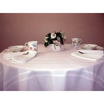 70 Inch Round White Polyester Tablecloth – Stain & Wrinkle Resistant Table Cover, Machine Washable, Elegant Design – Durable Fabric for Dining, Wedding, Party, Events & Everyday Indoor and Outdoor Use