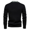 thumbnail image 5 of JUUYY Men's Cotton Cardigan Sweaters Long Sleeve V-Neck Cardigans Button-up Knitted Sweater Fall Winter Clothes Black L, 5 of 5