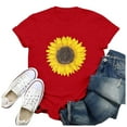 thumbnail image 3 of Pompotops T-Shirt à Manches Courtes Imprimé Tournesol Womens, 3 of 5