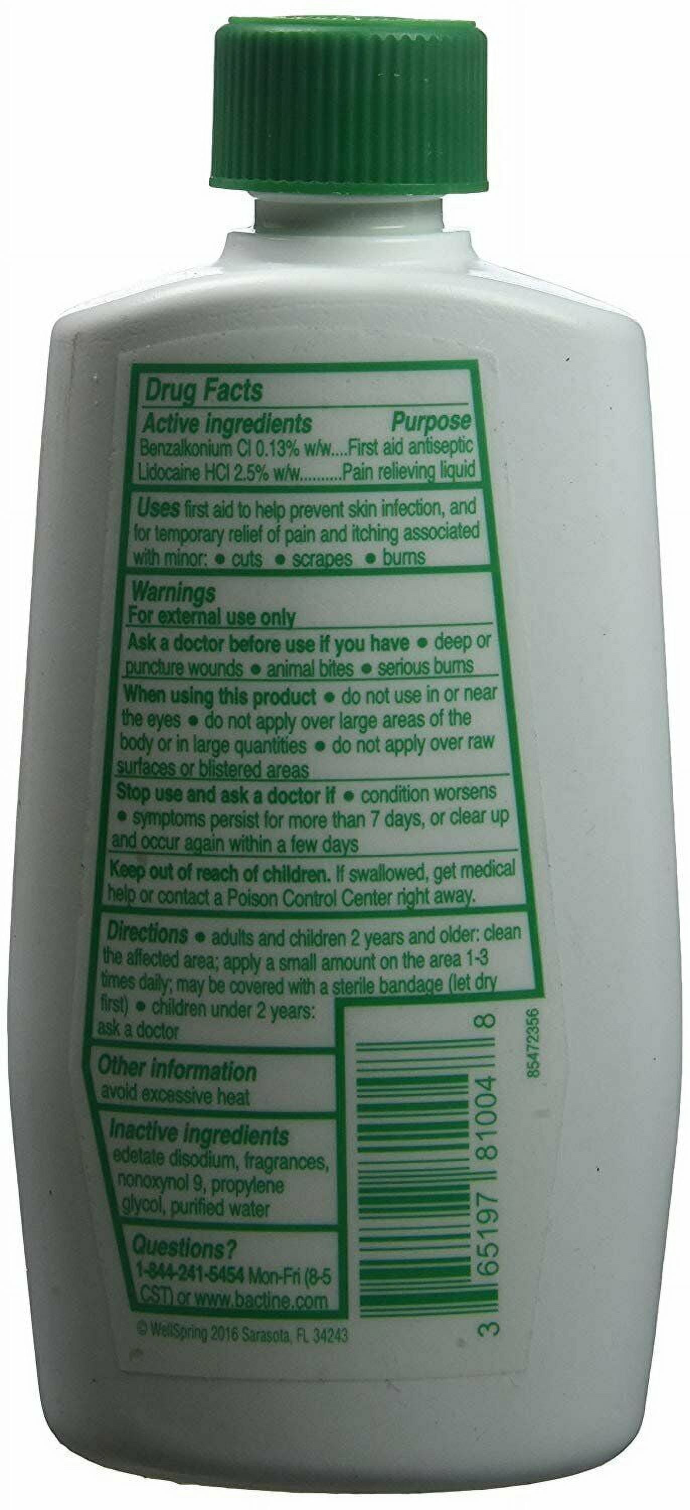 5 Pack Bactine MAX Pain Relieving Cleansing Liquid with 4% Lidocaine, 4 Ounce