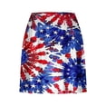 thumbnail image 5 of LEBONYARD Women's Soft Yoga Skirt Shorts,Women's Summer Independence Day Pleated Tennis Skirts Stretchy Short Yoga Fake Two Piece Trouser Skirt Shorts Blue L, 5 of 5