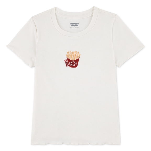 Levi Girls Graphic Rib Knit Short Sleeve Baby Tee, Sizes 4-16