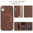 thumbnail image 5 of Allytechgroup 2-in-1 Magnetic Wallet Case for Apple iPhone XR, Detachable Card Holder with Zipper Pocket RFID Blocking Kickstand PU Leather Protective Flip Cover with 6 Slots, Brown, 5 of 5