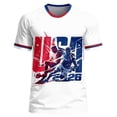 thumbnail image 2 of USA 2026 Soccer Cup Raglan Jersey for Men, Short Sleeve V-Neck Shirt with Statue of Liberty & Flag Print, Breathable Athletic Fan Top, Lightweight Sports Tee, 1 PC Gray XXXXL, 2 of 5