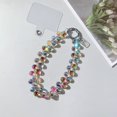 thumbnail image 2 of Crystal beads phone case chain short lanyard strap clip key chain Multiple color accessories FJH, 2 of 5