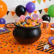 Union Products 55120 12 Inch Plastic Witch Cauldron Spooky Halloween Decoration, Black