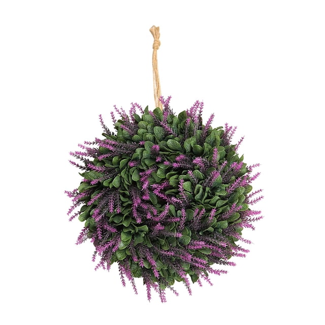 Corona de lavanda artificial de 35 cm para primavera y verano, versátil y hecha a mano. Estilo B