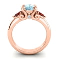 thumbnail image 4 of 2.50 Carat Round Cut Aquamarine & Garnet Gemstone Stunning Bridal Ring for Women Solid 18K Rose Gold Size 11 by Diamond-Capitals, 4 of 8