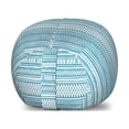 thumbnail image 1 of Aztec Storage Toy Bag Chair, Horizontal Chevron Inspired Motifs and Strips Zigzags and Traditional Vibes, Stuffed Animal Organizer Washable Bag, Large Size, Sea Blue and White, by Ambesonne, 1 of 3