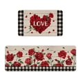 thumbnail image 1 of TIELUTT Valentines Day Decorative Kitchen Mats Set of 2 Heart Pattern Floor Mat for Oversize Throws for Couch Large Knitted Throw Blankets Preppy Blanket Washable Throw Blanket Couch Blanket, 1 of 5