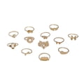 thumbnail image 2 of mtvxesu Rings 9pcs/Set Women Bohemian Style Carved Flower Hollow Serpentine Letters Sale, 2 of 7