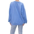 thumbnail image 3 of hirigin Women's Solid Color Pullover Tops, Long Sleeve Round Neck Drop Shoulder Sweatshirt, 3 of 5