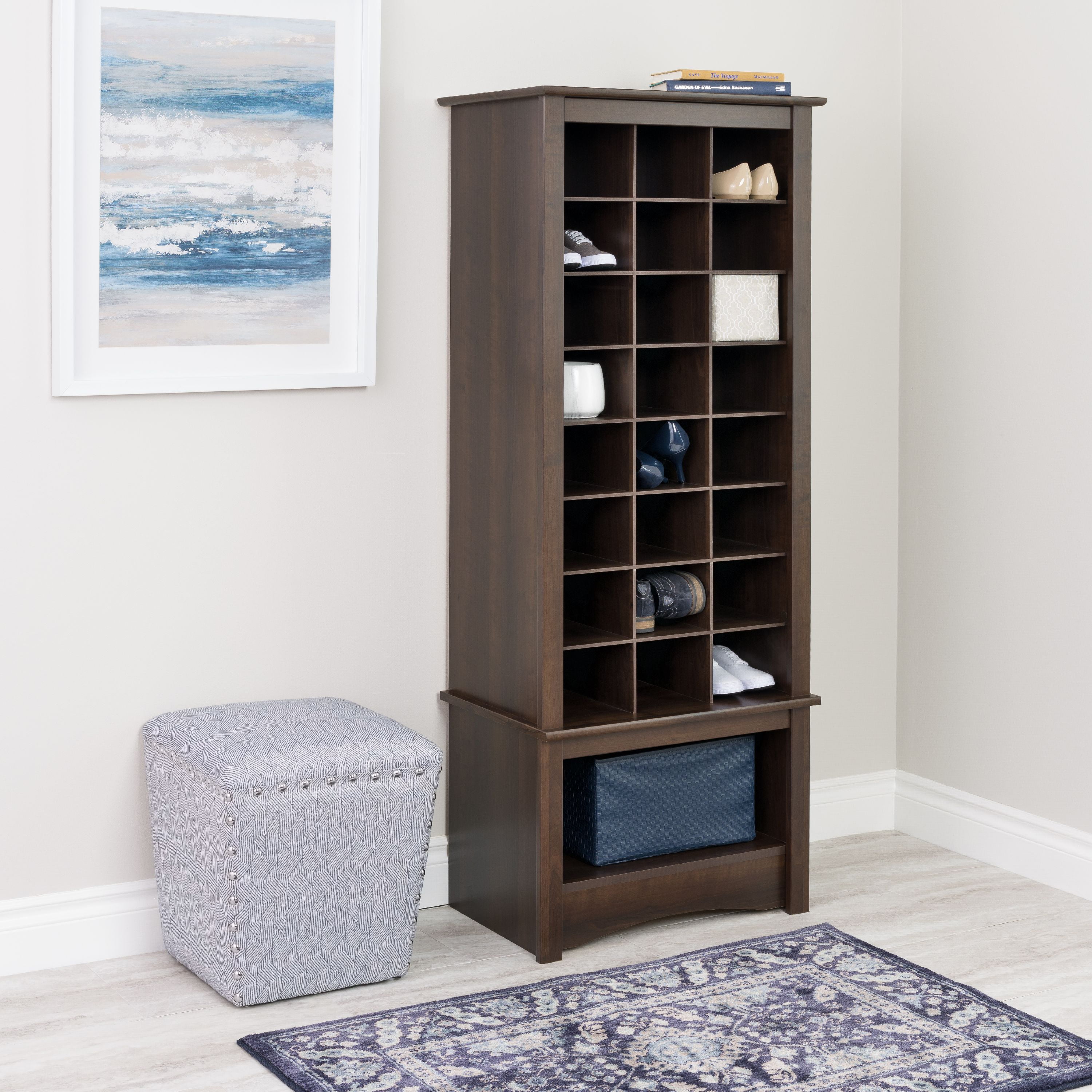 Prepac Tall Shoe Cubbie Entryway Cabinet Walmart