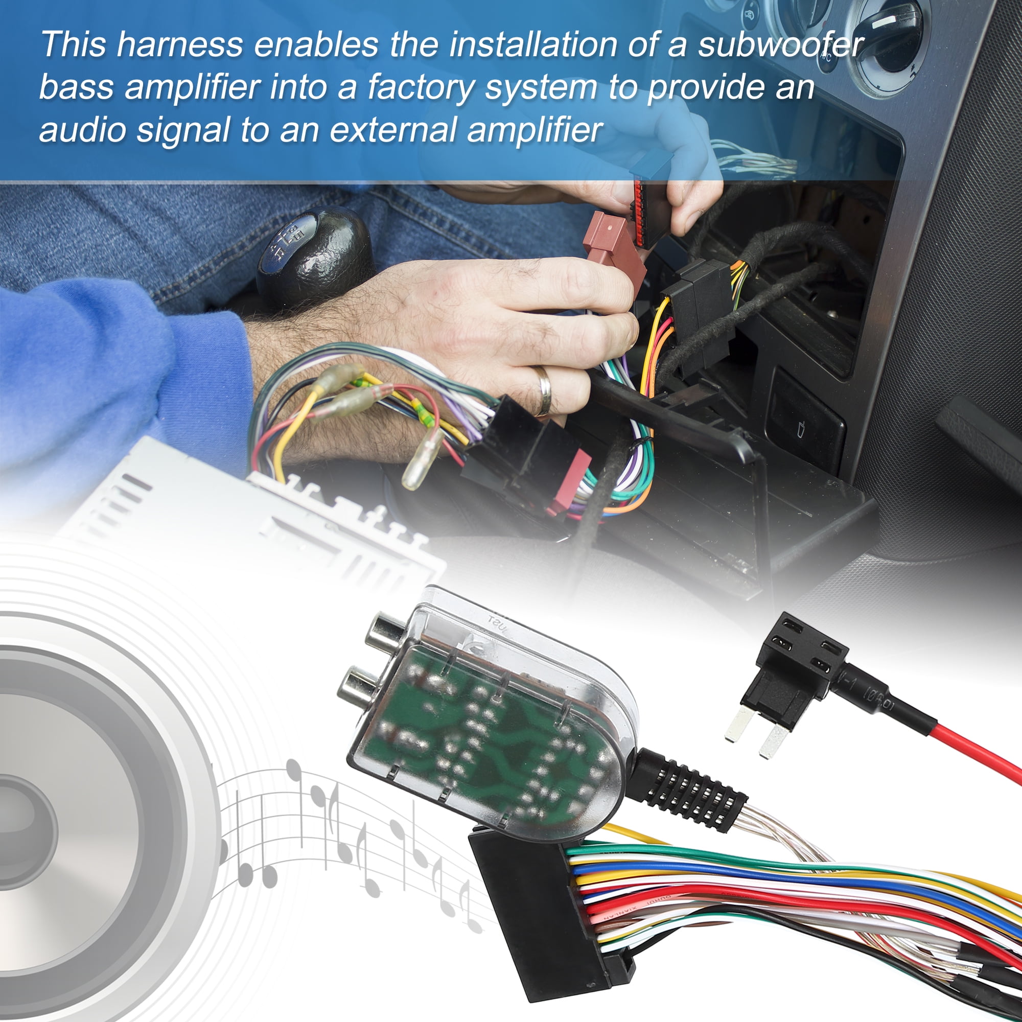 Unique Bargains Car Amplifier Adapter Interface for Ford 2011-2018 Extension Wire