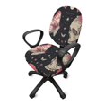 thumbnail image 5 of CHAQLIN Skull Moth Floral Print Computer Chair Protector with Stretch Polyester, Set of 2 Cover for High Back Gaming Chair for Men and Women, 5 of 8