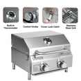thumbnail image 3 of Bestfire 20" Tabletop Gas Grill 2 Burners, 20,000 BTUs Stainless Steel Portable Propane Grill with Legs for Outdoor Patio Backyard Camping, Tailgating, and RV Trips, 3 of 7