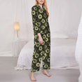 thumbnail image 3 of Honeii Sunflowers print Women's Pajama Sets Long Sleeve Button Down Sleepwear Nightwear Soft Pjs Lounge Sets-Large, 3 of 7