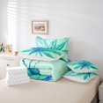 thumbnail image 5 of Feelyou Cartoon Leaf Print Bedding Comforter Set 7pcs, Rustic Botanical Queen Bedding Sets, Aqua Marine Plant Queen Sheet Sets, Ultra Soft Bedroom Decor, 5 of 7