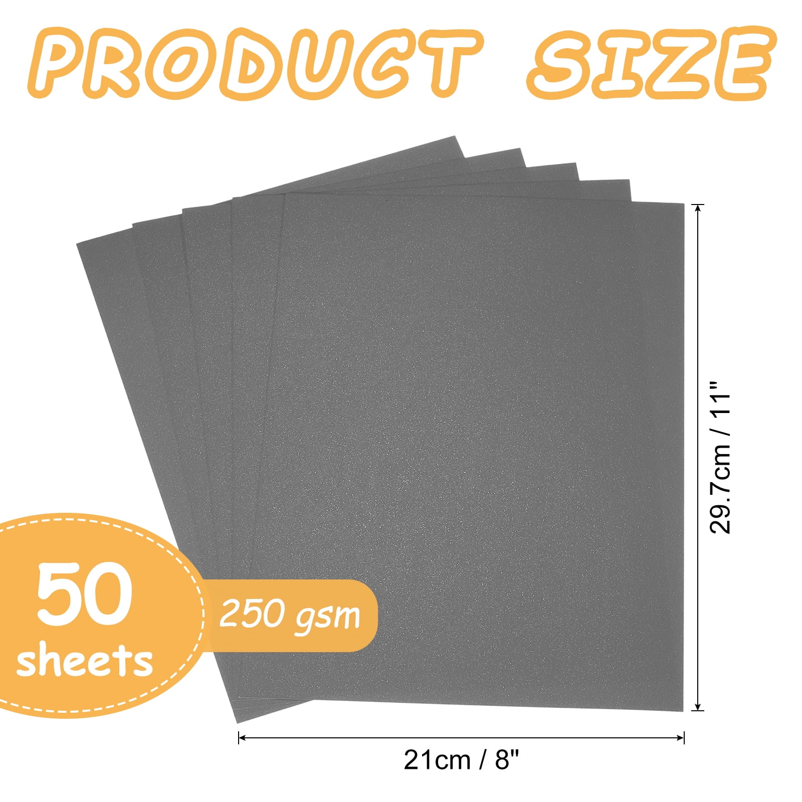 Uxcell Shimmer Cardstock Paper, Shimmer Paper Sheets, Metallic Cardstock Paper for Art Supplies, Paper Crafting, DIY Craft Black